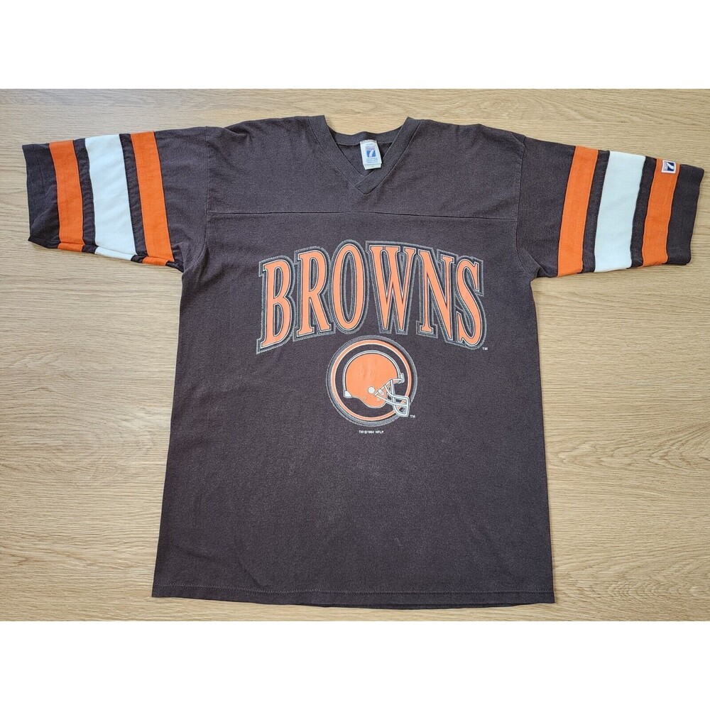 Vintage Cleveland Browns Logo 7 T-Shirt Adult XL NFL Football Stripe Jersey 1994